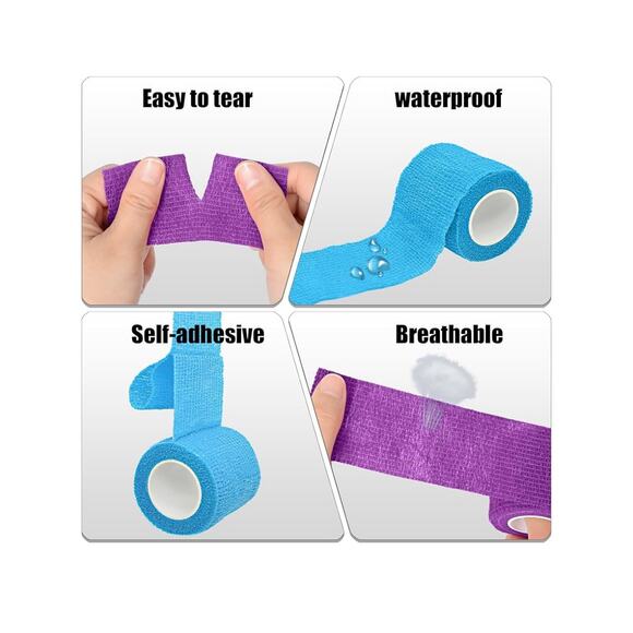 8pcs 2” Self Adhesive Bandage Wrap for Pets, Athletic, Sports first aid - Picture 5 of 8